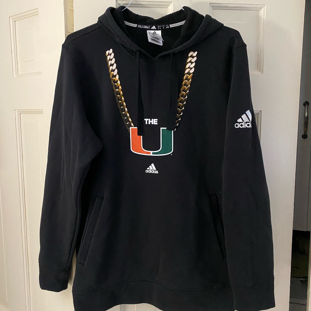 Adidas Univ of Miami hoodie size L
